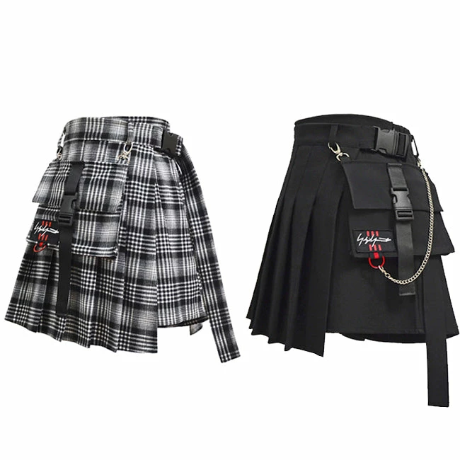 Unzzy HOT SALE Ulzzang Black Plaid Skirt KF90116 9 Unzzy HOT SALE Ulzzang Black Plaid Skirt KF90116