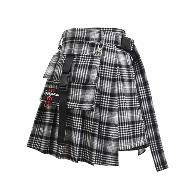 Unzzy HOT SALE Ulzzang Black Plaid Skirt KF90116 12 Unzzy HOT SALE Ulzzang Black Plaid Skirt KF90116