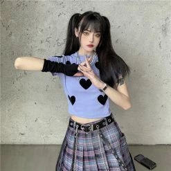 Unzzy HOT SALE Dark Punk Pleated Skirt KF82213