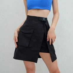 Unzzy HOT SALE Retro Black Skirt KF90517
