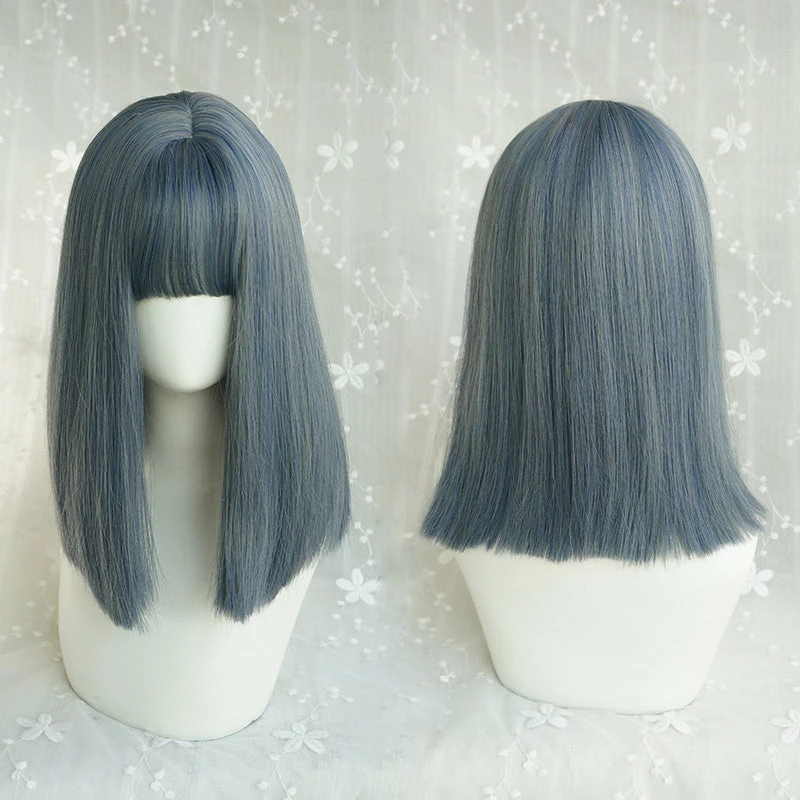 Unzzy Blue-gray Long Hair KF81078 4 Unzzy Blue-gray Long Hair KF81078