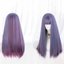 Unzzy Purple Long Straight Wig KF21460