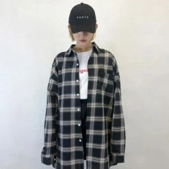 Unzzy HOT SALE Harajuku Plaid Long Sleeve Shirt KF2388 13 Unzzy HOT SALE Harajuku Plaid Long Sleeve Shirt KF2388
