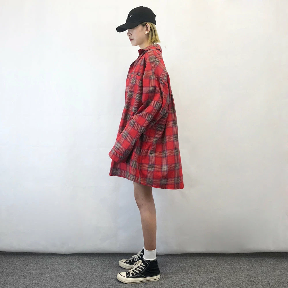 Unzzy HOT SALE Harajuku Plaid Long Sleeve Shirt KF2388 8 Unzzy HOT SALE Harajuku Plaid Long Sleeve Shirt KF2388