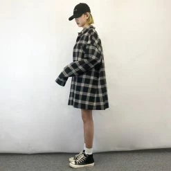 Unzzy HOT SALE Harajuku Plaid Long Sleeve Shirt KF2388 12 Unzzy HOT SALE Harajuku Plaid Long Sleeve Shirt KF2388