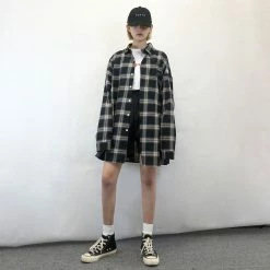 Unzzy HOT SALE Harajuku Plaid Long Sleeve Shirt KF2388 14 Unzzy HOT SALE Harajuku Plaid Long Sleeve Shirt KF2388