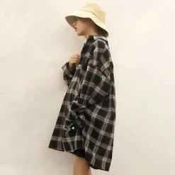 Unzzy HOT SALE Harajuku Plaid Long Sleeve Shirt KF2388 10 Unzzy HOT SALE Harajuku Plaid Long Sleeve Shirt KF2388