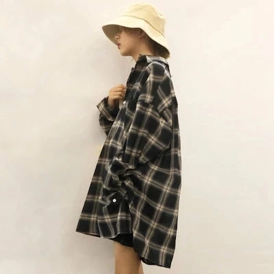 Unzzy HOT SALE Harajuku Plaid Long Sleeve Shirt KF2388 3 Unzzy HOT SALE Harajuku Plaid Long Sleeve Shirt KF2388