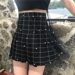 Unzzy Plaid Pleated Skirt KF90749