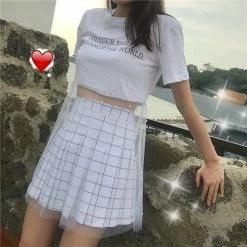 Unzzy Plaid Pleated Skirt KF90749