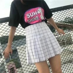 Unzzy Plaid Pleated Skirt KF90749