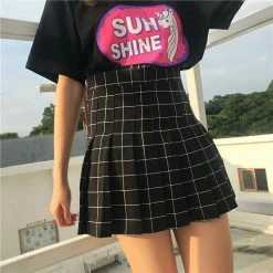 Unzzy Plaid Pleated Skirt KF90749