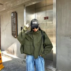 Unzzy Korea Vintage Windbreaker Jacket KF2343