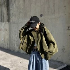 Unzzy Korea Vintage Windbreaker Jacket KF2343