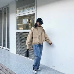 Unzzy Korea Vintage Windbreaker Jacket KF2343