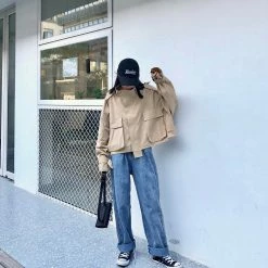 Unzzy Korea Vintage Windbreaker Jacket KF2343