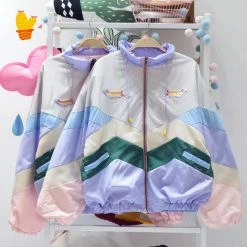 Unzzy HOT SALE Pastel Stitching Jacket KF9335