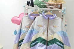 Unzzy HOT SALE Pastel Stitching Jacket KF9335