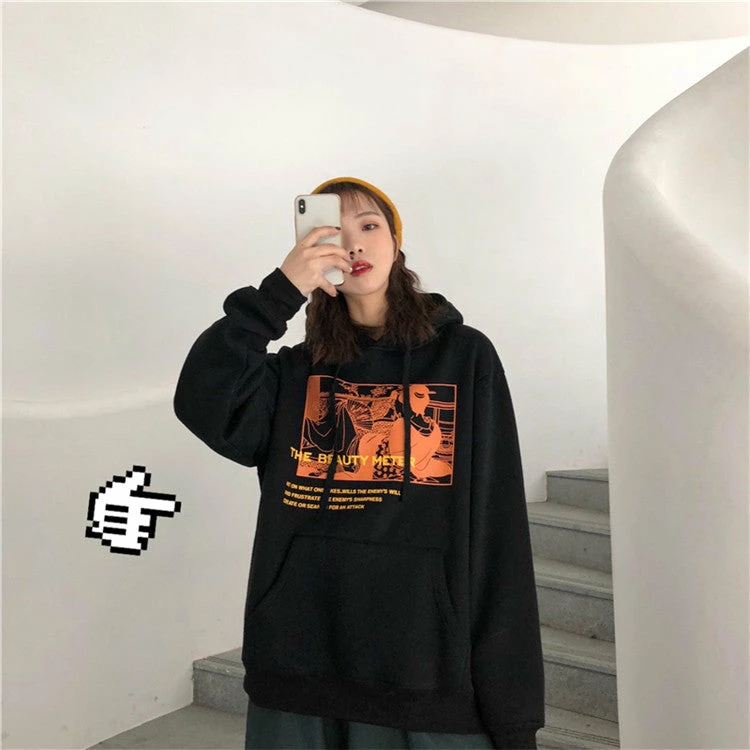 Unzzy HOT SALE Vintage Print Hoodie KF90134 4 Unzzy HOT SALE Vintage Print Hoodie KF90134
