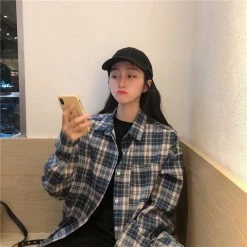 Unzzy HOT SALE Korean Plaid Shirt KF81537