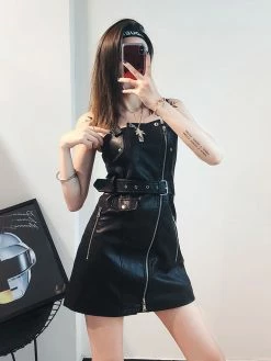 Unzzy Punk Strap Dress KF90128 HOT SALE