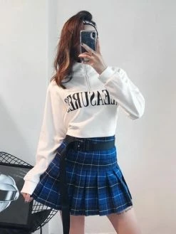 Unzzy HOT SALE High Waist Pleated Skirt KF24107