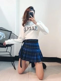 Unzzy HOT SALE High Waist Pleated Skirt KF24107