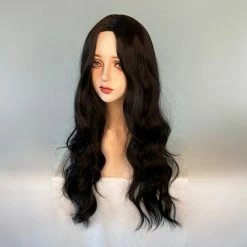 Unzzy Harajuku Black Long Curly Wig KF82322
