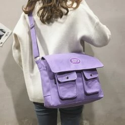 Unzzy HOT SALE Pastel Canvas Crossbody Bag KF908056