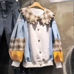Unzzy HOT SALE Ulzzang Plaid Sweatshirt KF9597