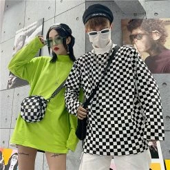 Unzzy Ulzzang Green Plaid T-Shirt KF90173 8 Unzzy Ulzzang Green Plaid T-Shirt KF90173