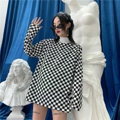 Unzzy Ulzzang Green Plaid T-Shirt KF90173 9 Unzzy Ulzzang Green Plaid T-Shirt KF90173