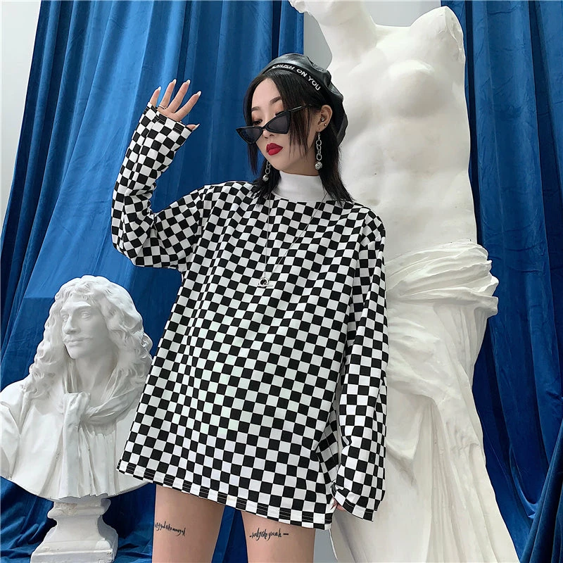 Unzzy Ulzzang Green Plaid T-Shirt KF90173 5 Unzzy Ulzzang Green Plaid T-Shirt KF90173