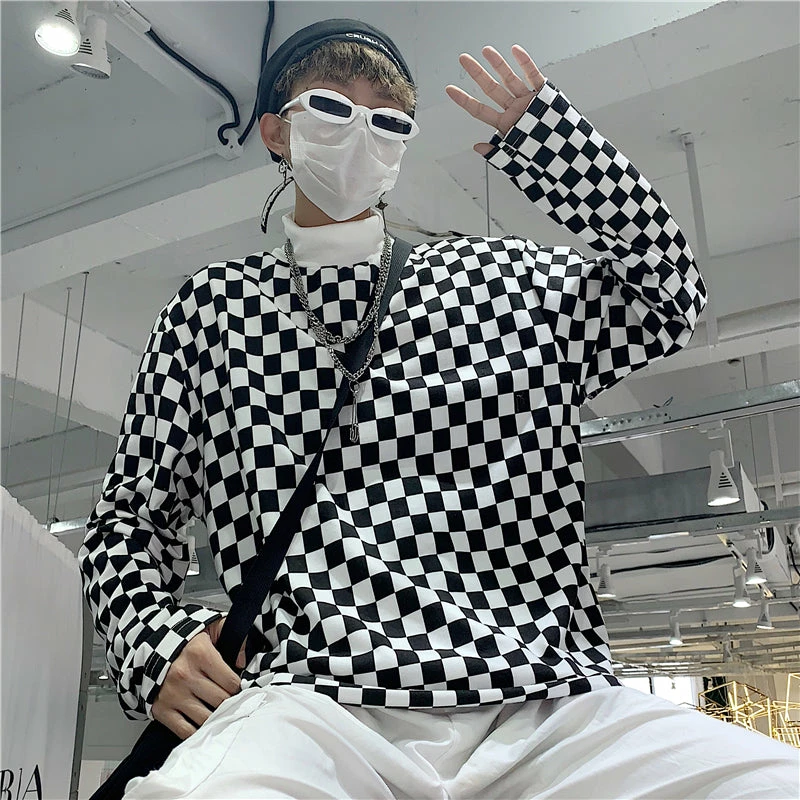 Unzzy Ulzzang Green Plaid T-Shirt KF90173 3 Unzzy Ulzzang Green Plaid T-Shirt KF90173