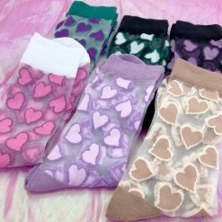 Unzzy HOT SALE Cute Breathable Crystal Socks KF82211