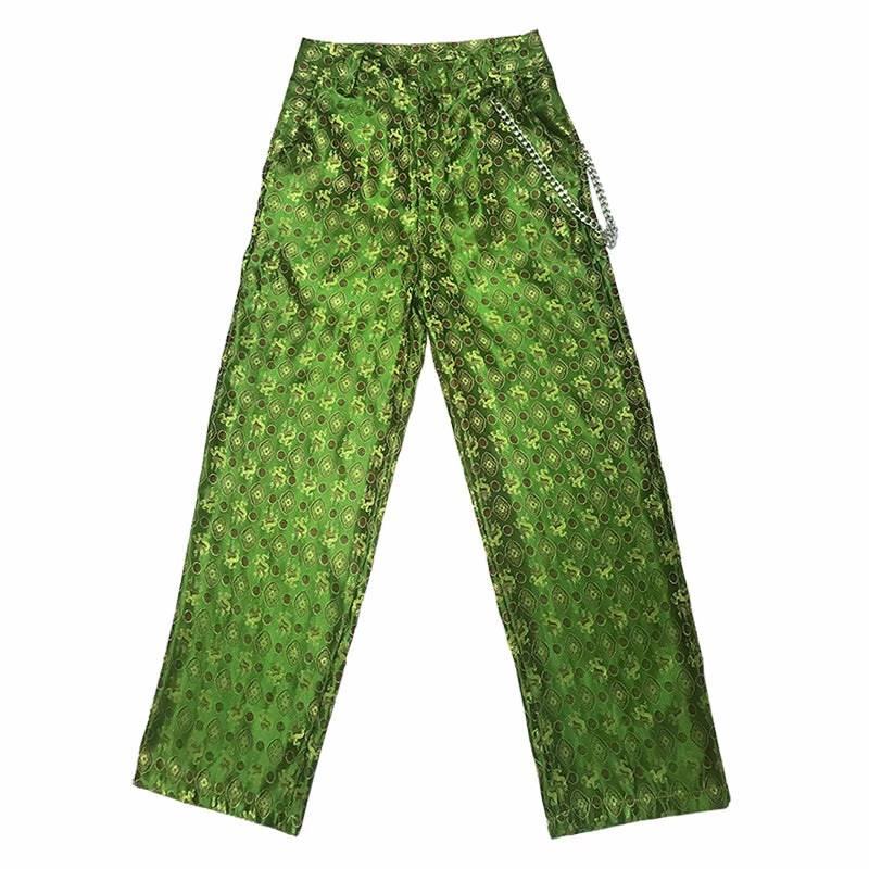 Unzzy HOT SALE Chain Green Pants KF90549 7 Unzzy HOT SALE Chain Green Pants KF90549
