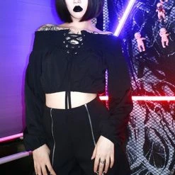 Unzzy Tops Harajuku Lace-up Top KF90107