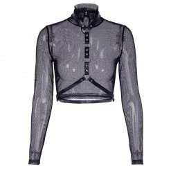 Unzzy Tops Dark Punk Shirt KF90066 (send Belt)