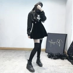 Unzzy HOT SALE Harajuku Black Strap Dress KF90579 13 Unzzy HOT SALE Harajuku Black Strap Dress KF90579