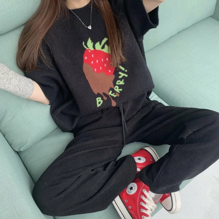 Unzzy Fruit Series Knitted Short Sleeve KF82637 HOT SALE 5 Unzzy Fruit Series Knitted Short Sleeve KF82637 HOT SALE