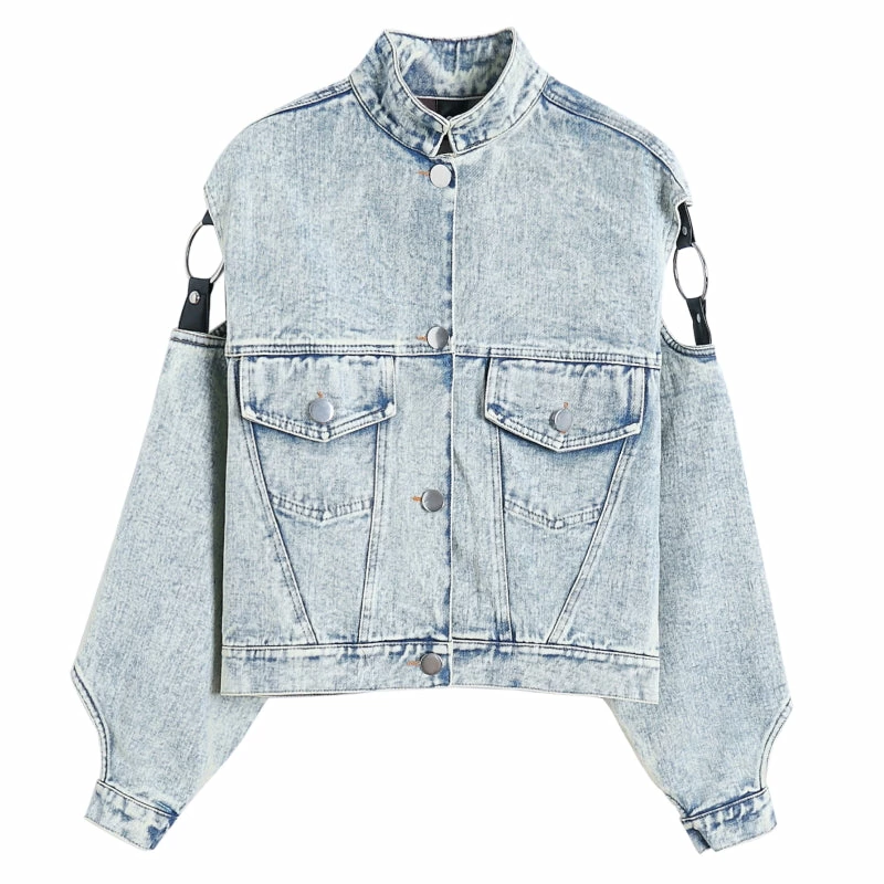 Unzzy Hollow Denim Jacket KF908027 HOT SALE 5 Unzzy Hollow Denim Jacket KF908027 HOT SALE