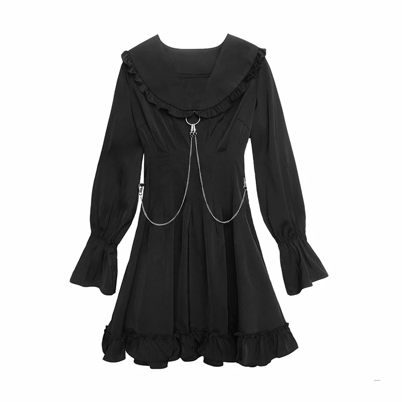 Unzzy Diablo Black Dress KF81813 5 Unzzy Diablo Black Dress KF81813