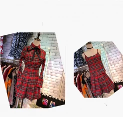 Unzzy HOT SALE Ulzzang Plaid Three-piece KF90105 9 Unzzy HOT SALE Ulzzang Plaid Three-piece KF90105