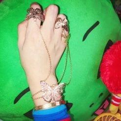 Unzzy Butterfly Bracelet Ring KF90618 HOT SALE