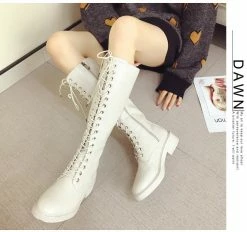 Unzzy Lace-up Chunky Boots KF90043