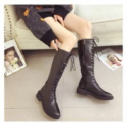 Unzzy Lace-up Chunky Boots KF90043