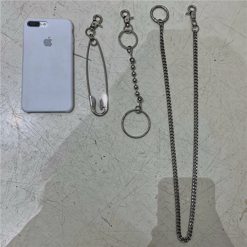 Unzzy HOT SALE Black Chain Pants KF90801 4 Unzzy HOT SALE Black Chain Pants KF90801