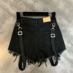 Unzzy HOT SALE Black Denim Shorts KF90788