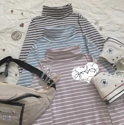 Unzzy HOT SALE Striped Long-sleeved T-shirt KF81291