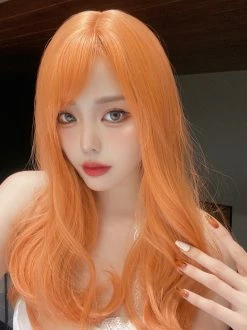 Unzzy Orange Long Curly Hair Wig KF82433 HOT SALE